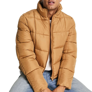 ASOS DESIGN Men’s Camel Caramel Zip Up Quilted Puffer Jacket NWT